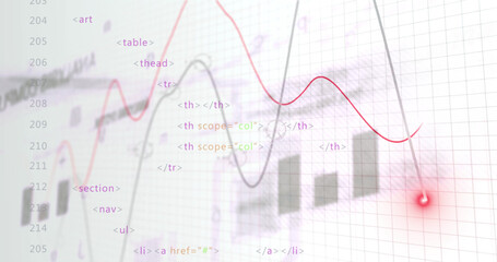 Image of data processing over white background