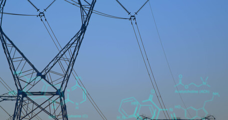 Image of data processing over pylons