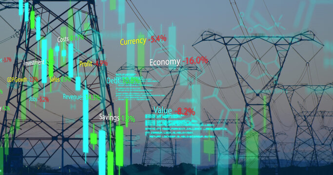 Image of data processing over pylons