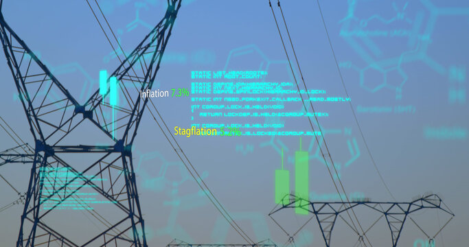 Image of data processing over pylons