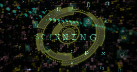 Image of scope scanning and data processing over moving columns