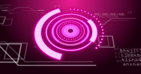 Image of scope scanning with social media icons over data processing