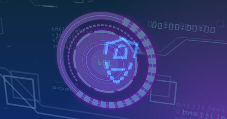 Image of scope scanning with padlock icon over data processing