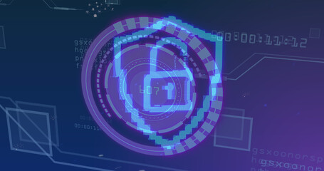 Image of scope scanning with padlock icon over data processing