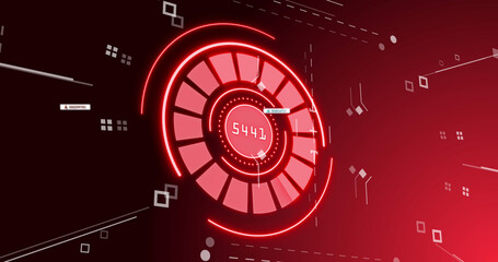 Image of social media icons with growing numbers over scope scanning