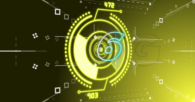 Image of 6g text over scope scanning