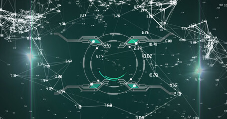 Image of network of connections over scope scanning