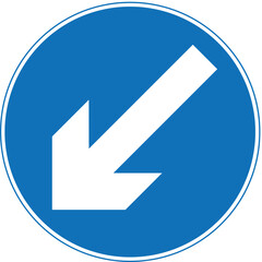 Keep left (right if symbol reversed), The Highway Code Traffic Sign, Signs giving orders, Signs with red circles are mostly prohibitive. Plates below signs qualify their message.