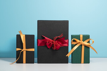 christmas and valentine gift box on white background
