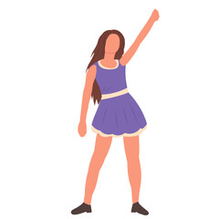 woman rejoices on white background, isolated vector