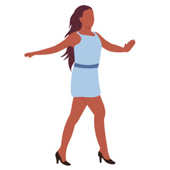 dancing woman on white background, isolated