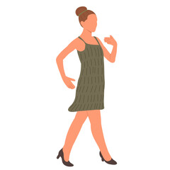 dancing woman on white background