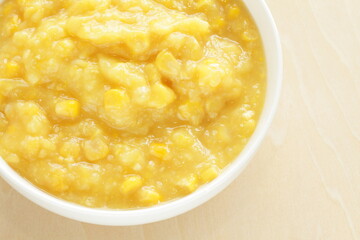 Summer food ingredient, cream corn for Chinese soup cooking 