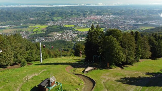 Mariborsko Pohorje, Popular Hiking Destination In Summer And Skiing In Winter, Cable Cars Connection The City Of Maribor, Slovenia