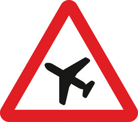 Low-flying aircraft or sudden aircraft noise, The Highway Code Traffic Sign, Signs giving orders, Signs with red circles are mostly prohibitive. Plates below signs qualify their message.