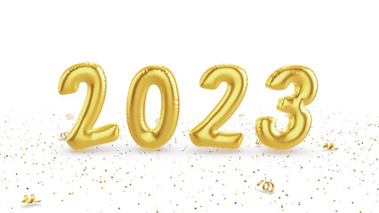 Happy new year 2023 balloon background	

