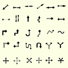 Naklejka premium Set of arrows traffic signs direction way upload symbol icon element vector illustration