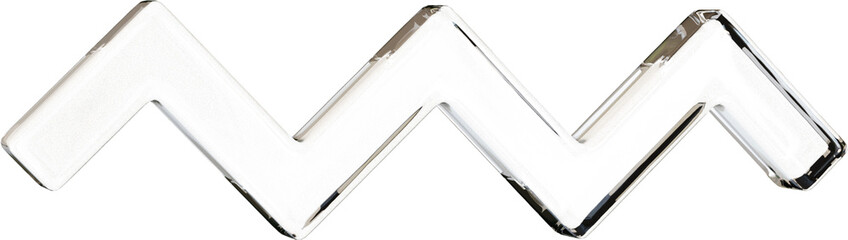 3d rendering. Abstract geometric shapes illustration. Modern minimal glass objects isolated on transparent background