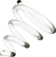 3d rendering. Abstract geometric shapes illustration. Modern minimal glass objects isolated on transparent background