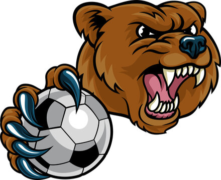 Bear Holding Soccer Ball
