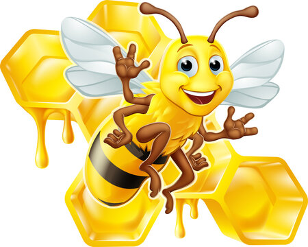 Bumble Bee Honey Comb Bumblebee Hive Cartoon