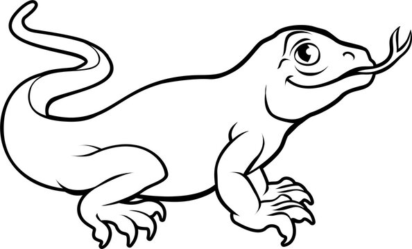 Komodo Dragon Lizard Cartoon Character