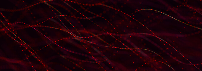 Sci-fi background. Digital landscape with dots and lines. Cyberspace grid. Background concept for your design. 3d