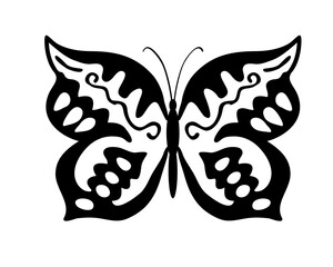 Black butterfly decorative illustration, PNG with transparent background © Gexam