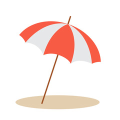 beach umbrella isolated on white background in flat style.	Vector illustration EPS 10
