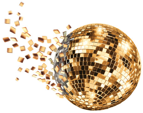 Golden Disco Ball Stock Photo - Download Image Now - Disco Ball