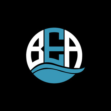 BEA logo monogram isolated on circle element design template, BEA letter logo design on black background. BEA creative initials letter logo concept. BEA letter design.
