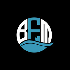BFM logo monogram isolated on circle element design template, BFM letter logo design on black background. BFM creative initials letter logo concept. BFM letter design.
