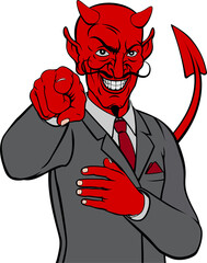 Devil Business Man - obrazy, fototapety, plakaty