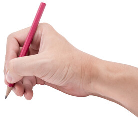 hand holding a pencil isolated