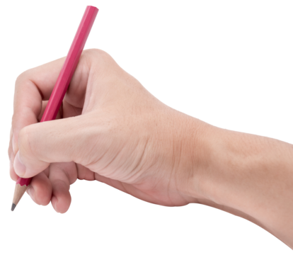 hand holding a pencil isolated