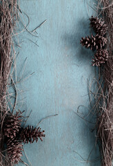 Fototapeta premium christmas pine background, decoration, vintage