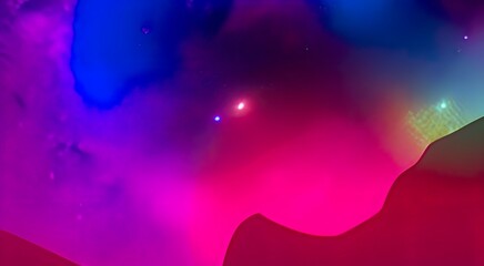 Beautiful colored space with stars. High quality photo illustration.