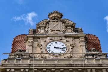 Cannes' imposing four-stores Town Hall (Hotel de Ville, 1876). Cannes, France.