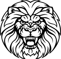 Lion Sports Mascot Angry Face
