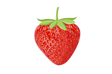 strawberry isolated on transparent background, PNG illustration