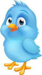 Blue Bluebird Baby Bird Cartoon Mascot