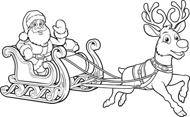 Santa Claus Christmas Fling Sleigh Sled Reindee