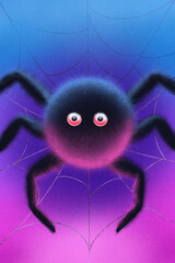 Funny spider on a purple background