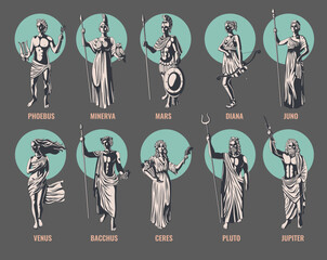 Greek Olympian Gods Set