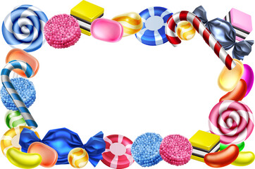 Candy Sweets Frame Background Sign