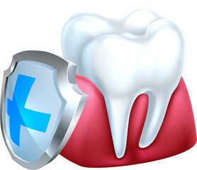 Gum Tooth and Shield Icon