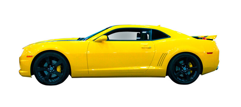 American luxury muscle car.  Transparent background.