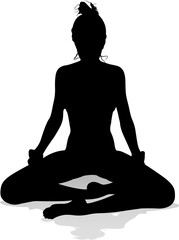 Yoga Pilates Pose Woman Silhouette