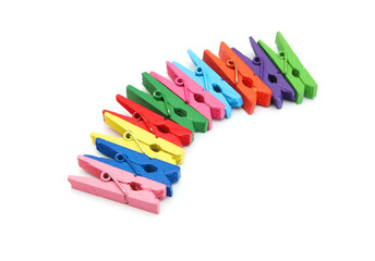 Nice pegs isolated on a white background