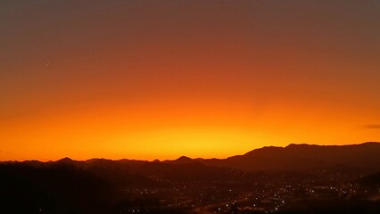 sunset in the mountains, dawn.